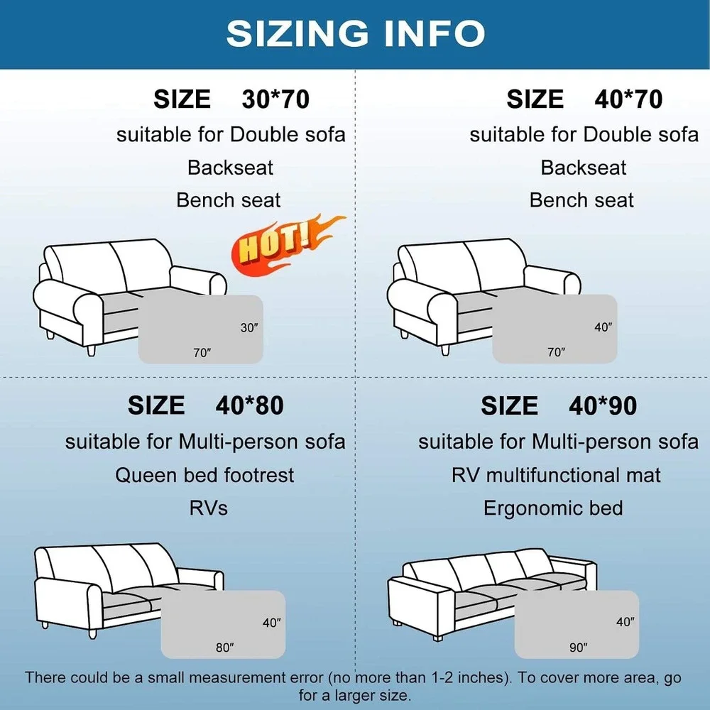 Grey Reversible Quilted Furniture Protector Pet Mat 30x70 Sofa Cover Car Seat